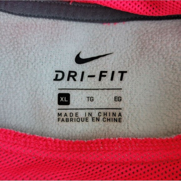 Nike Dri Fit Sweatshirt Hoodie Long Sleeve Girls Size XL Pre-Owned Grey Pink - Picture 6 of 7